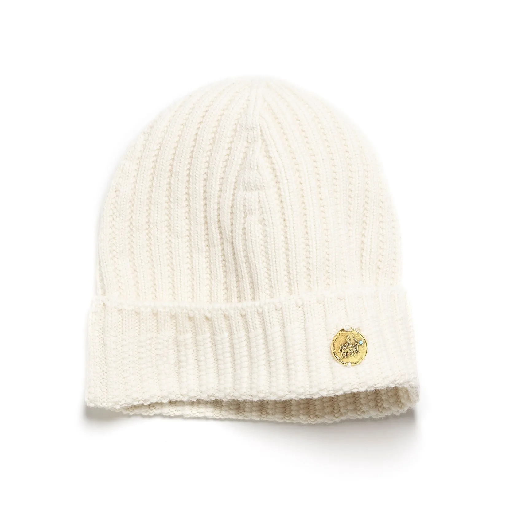 Women Barrie Beanie hat in cashmere to be personalised with a zodiac medal