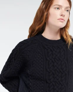 Women Barrie Cable-knit cashmere jumper