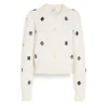 Women Barrie Cardigan in cashmere and cotton with floral motif