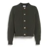 Women Barrie Cardigan in chunky cashmere with gold buttons