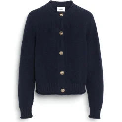 Women Barrie Cardigan in chunky cashmere with gold buttons