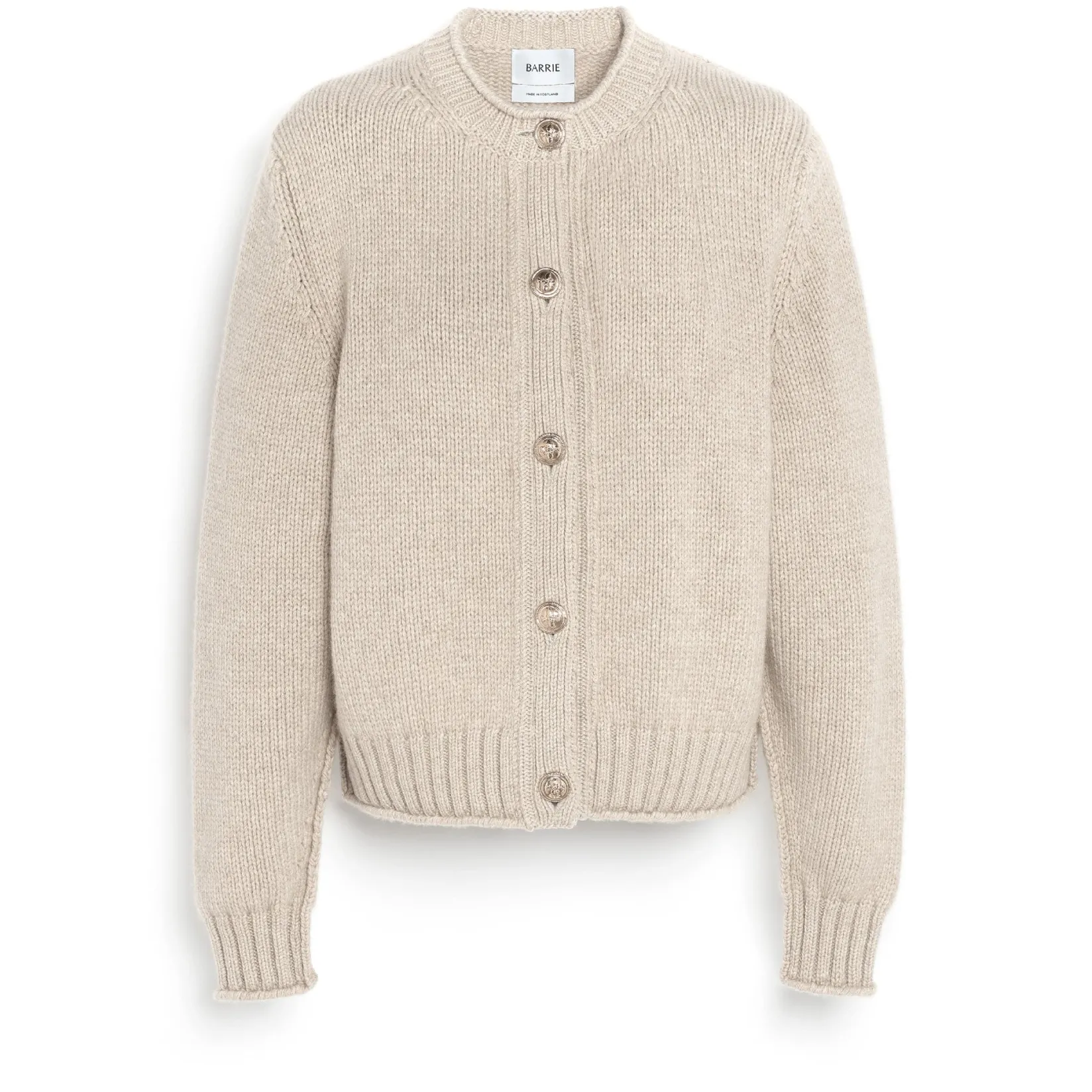 Women Barrie Cardigan in chunky cashmere with gold buttons