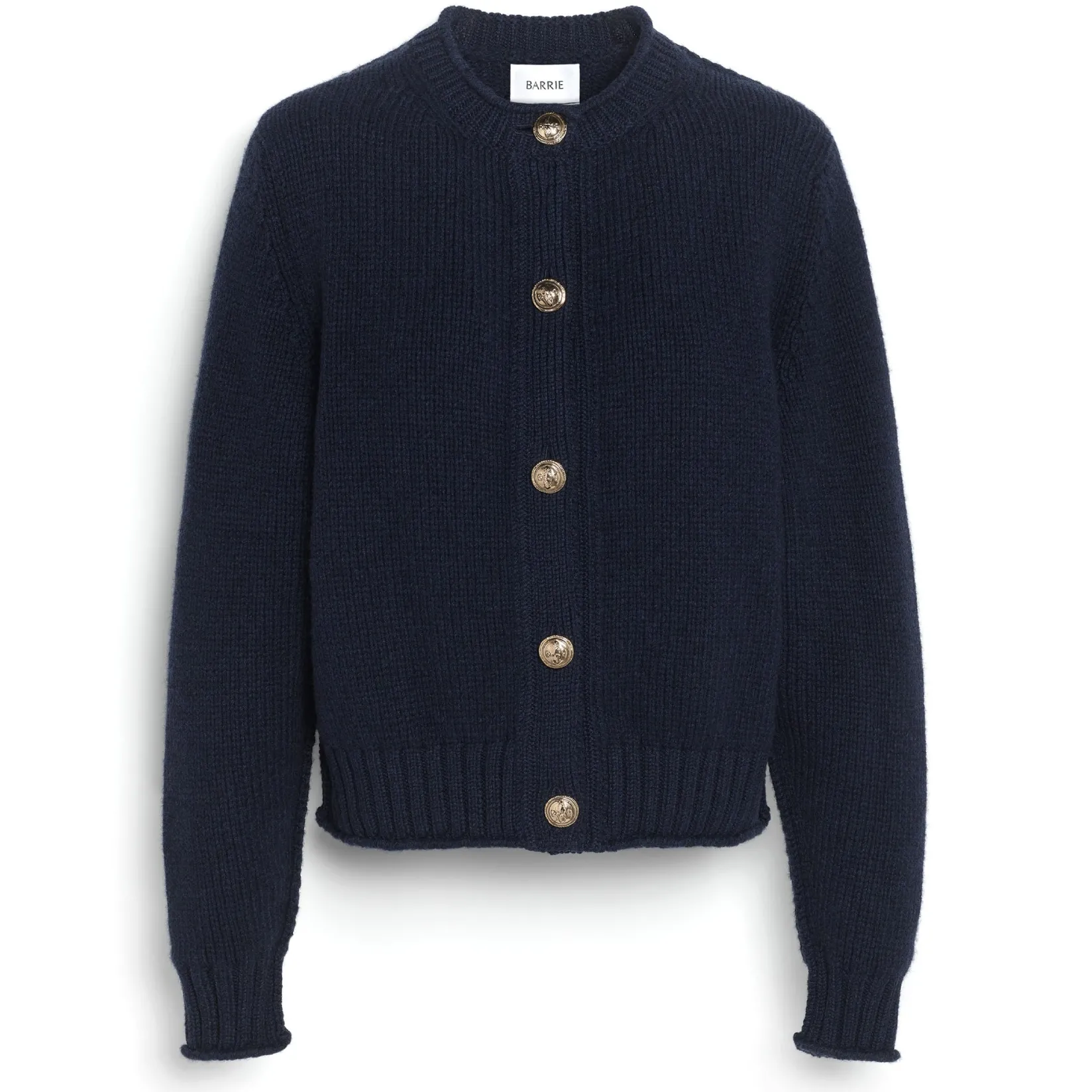 Women Barrie Cardigan in chunky cashmere with gold buttons
