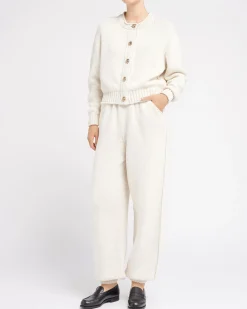 Women Barrie Cardigan in chunky cashmere with gold buttons