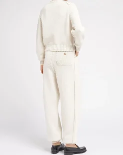 Women Barrie Cardigan in chunky cashmere with gold buttons