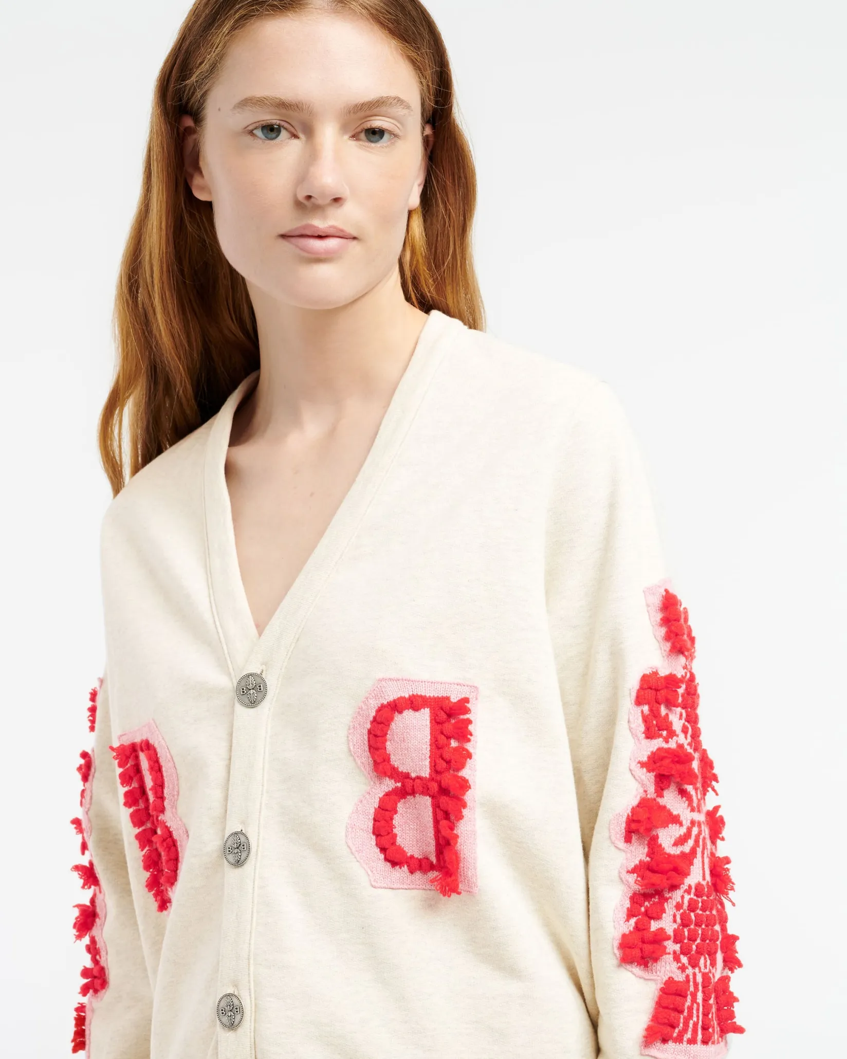 Women Barrie Cardigan in cotton with a cashmere B logo