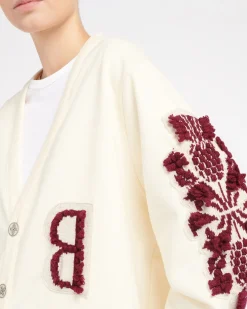 Women Barrie Cardigan in cotton with a cashmere B logo