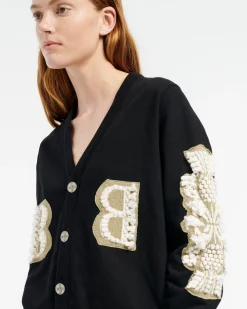 Women Barrie Cardigan in cotton with a cashmere B logo