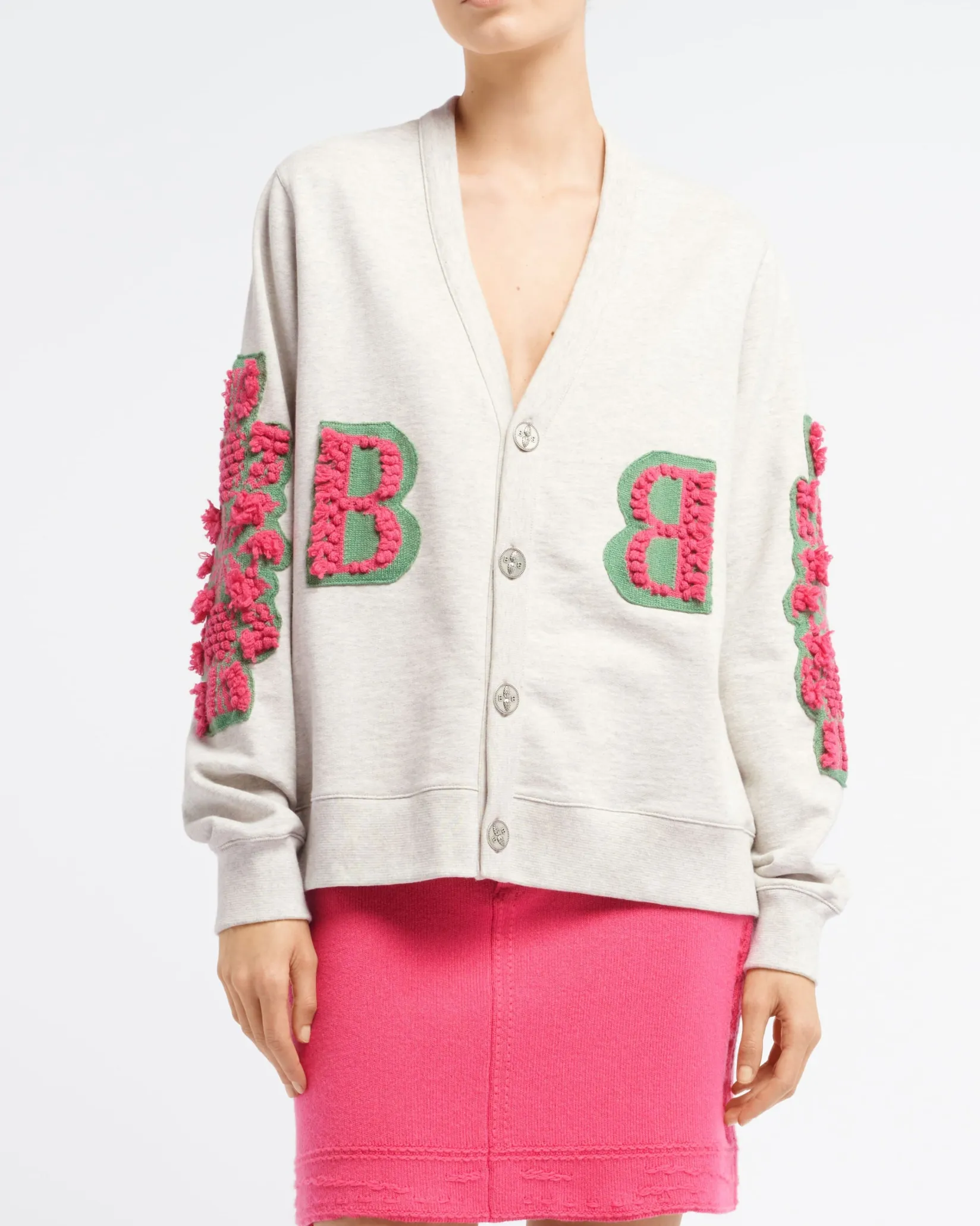 Women Barrie Cardigan in cotton with a cashmere B logo