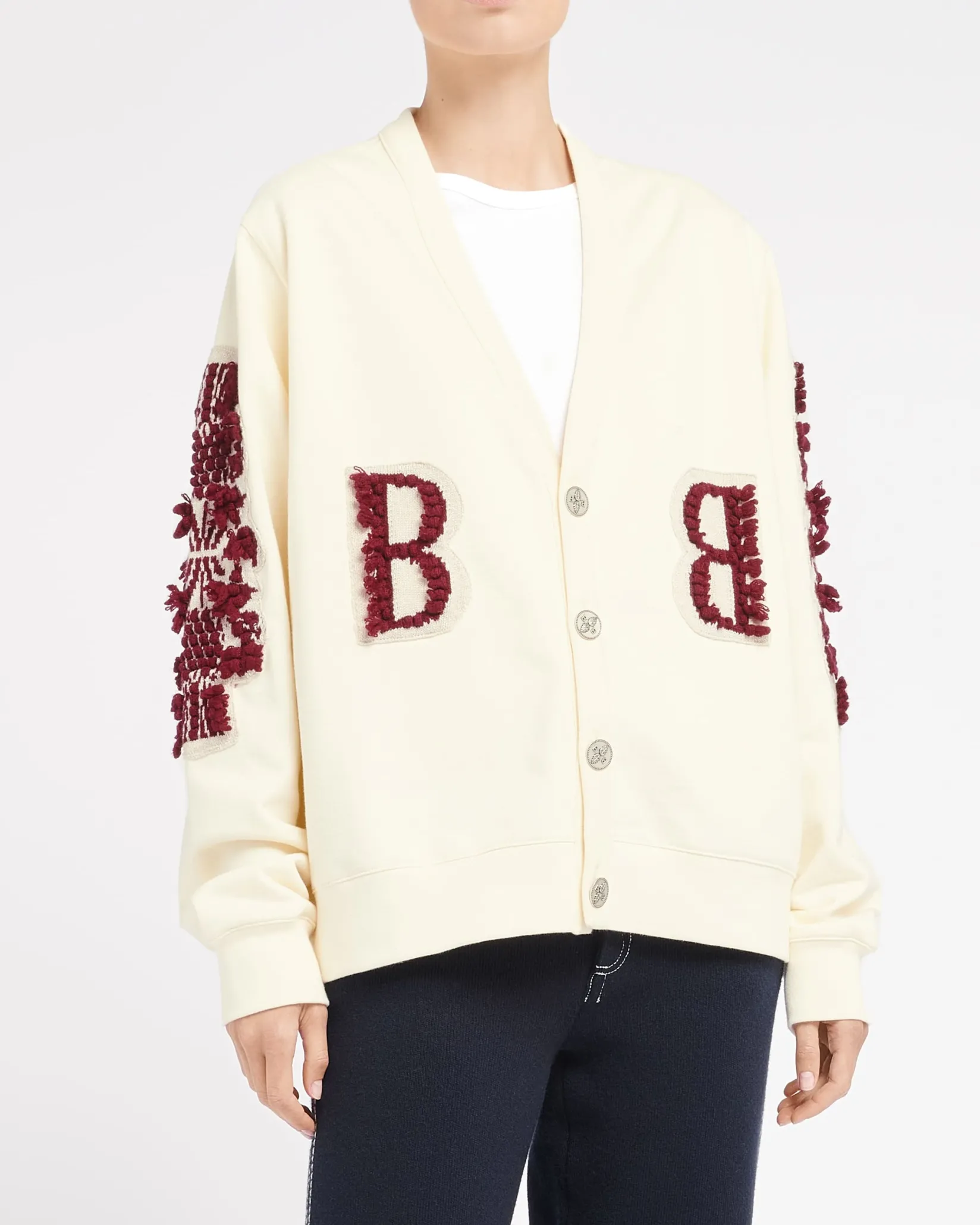 Women Barrie Cardigan in cotton with a cashmere B logo