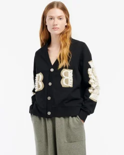 Women Barrie Cardigan in cotton with a cashmere B logo