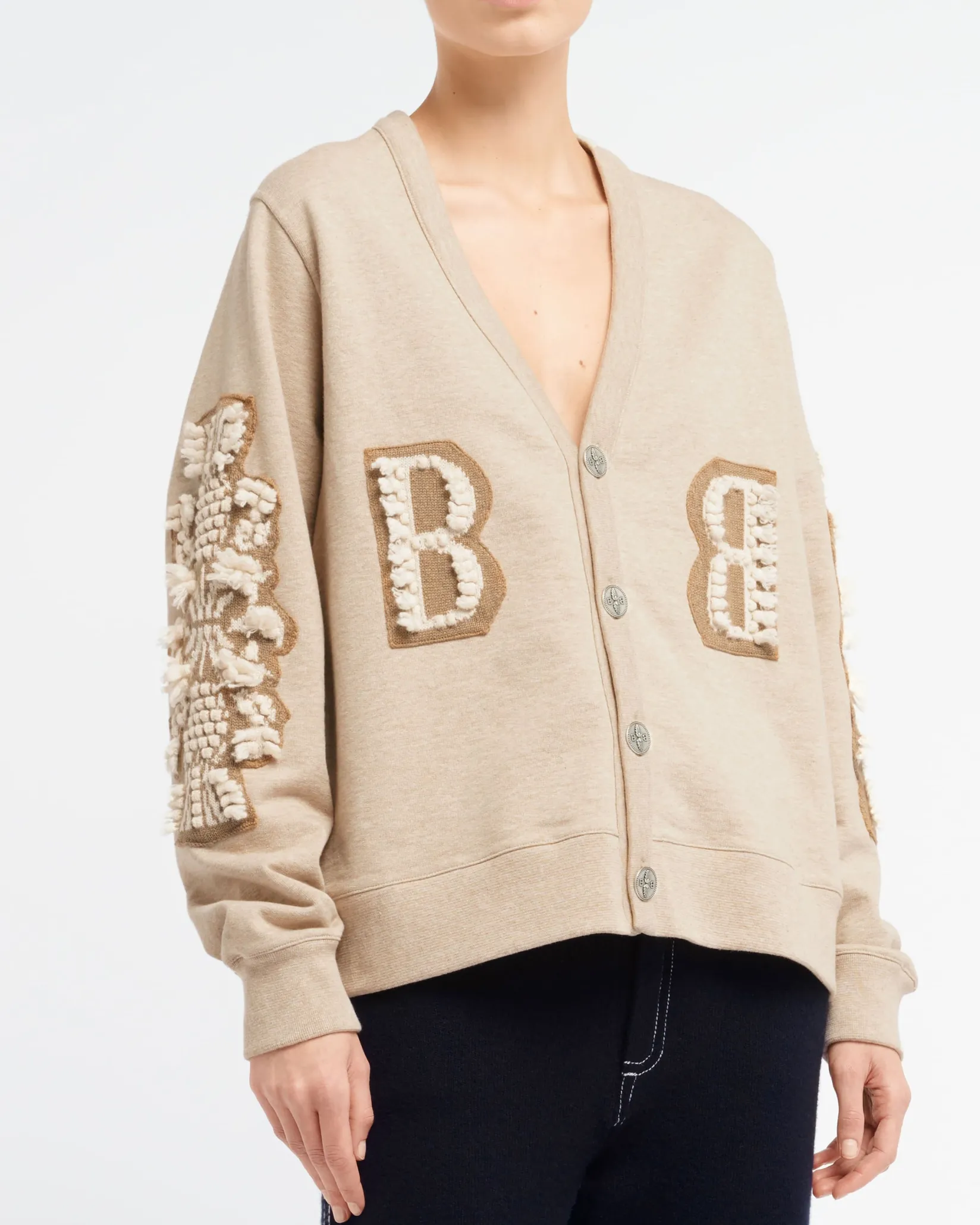 Women Barrie Cardigan in cotton with a cashmere B logo