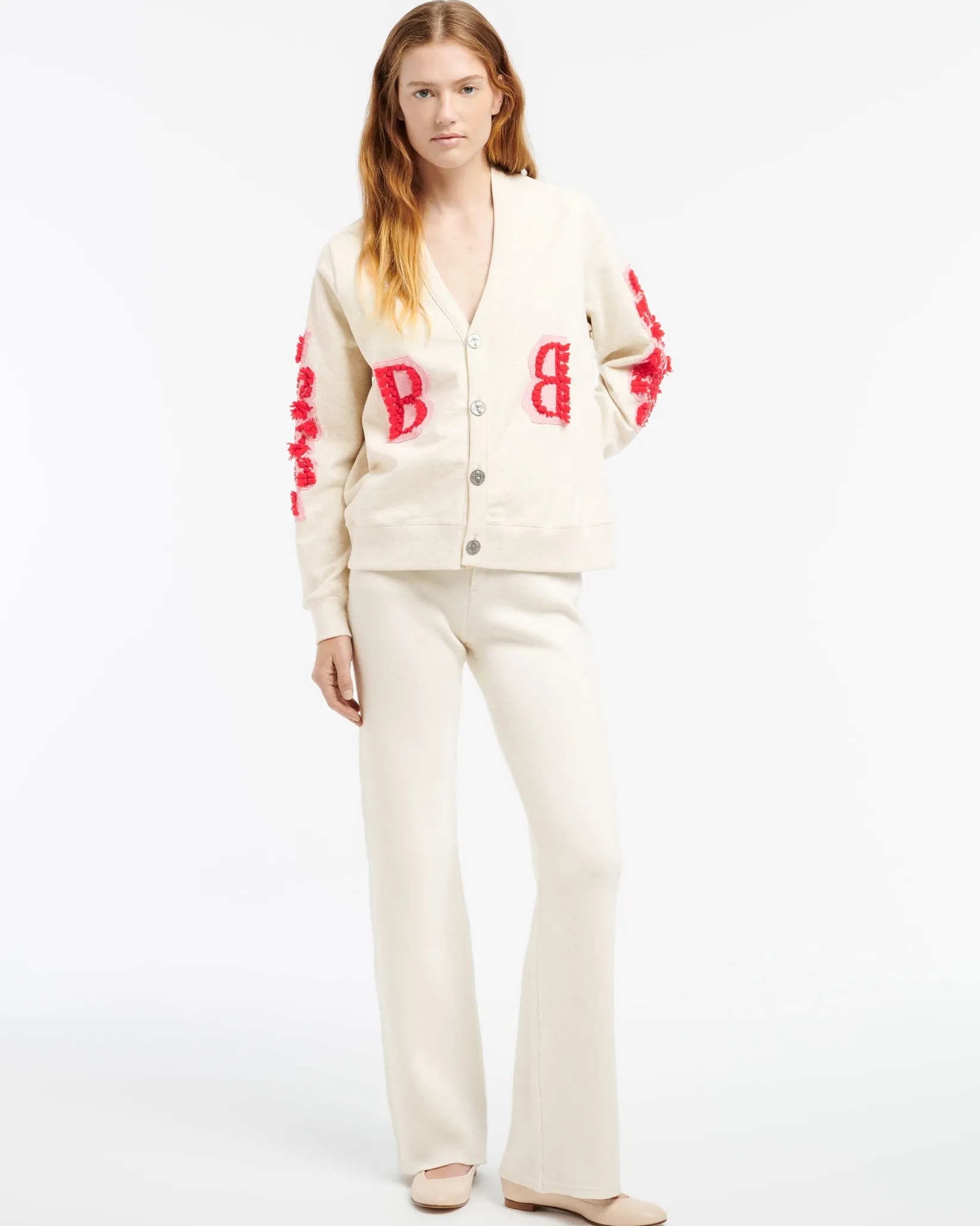 Women Barrie Cardigan in cotton with a cashmere B logo
