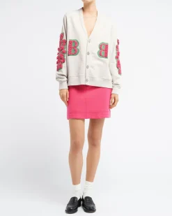 Women Barrie Cardigan in cotton with a cashmere B logo
