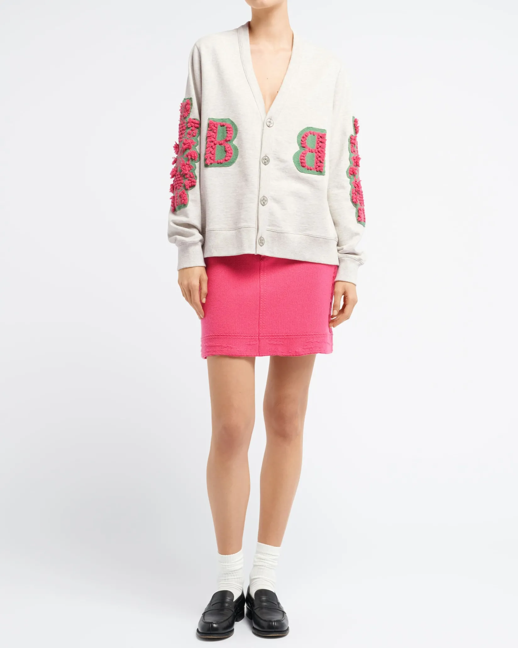 Women Barrie Cardigan in cotton with a cashmere B logo