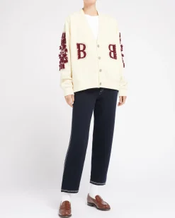 Women Barrie Cardigan in cotton with a cashmere B logo