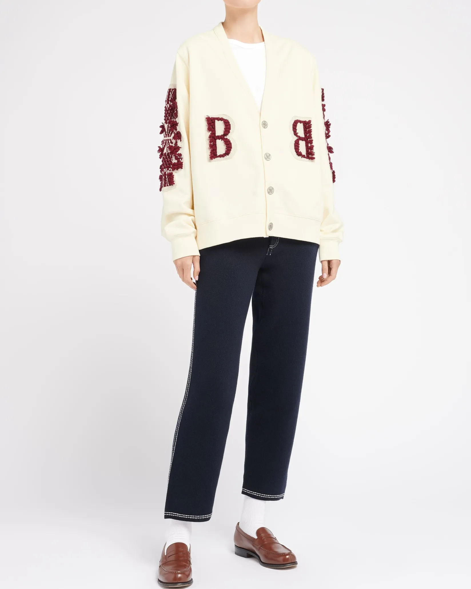 Women Barrie Cardigan in cotton with a cashmere B logo