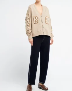 Women Barrie Cardigan in cotton with a cashmere B logo
