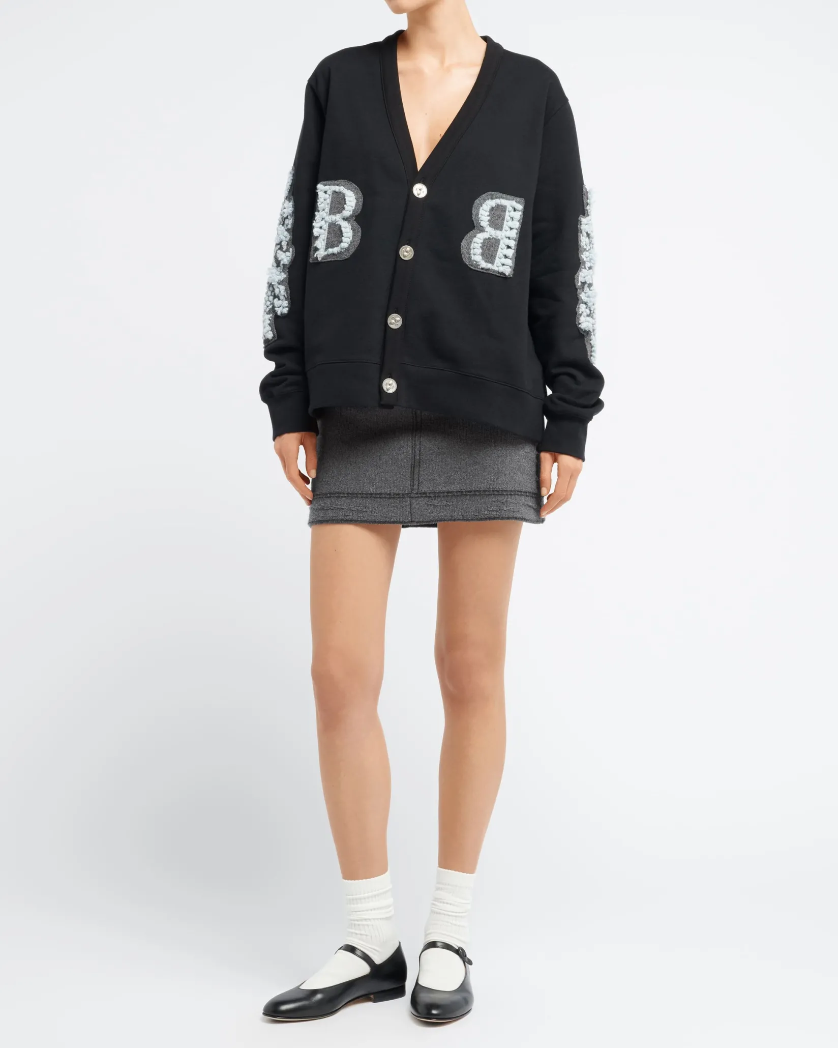 Women Barrie Cardigan in cotton with a cashmere B logo