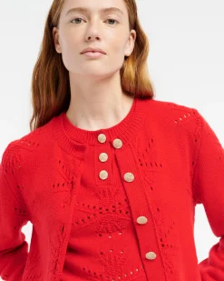 Women Barrie Cashmere and cotton cardigan with an all-over motif