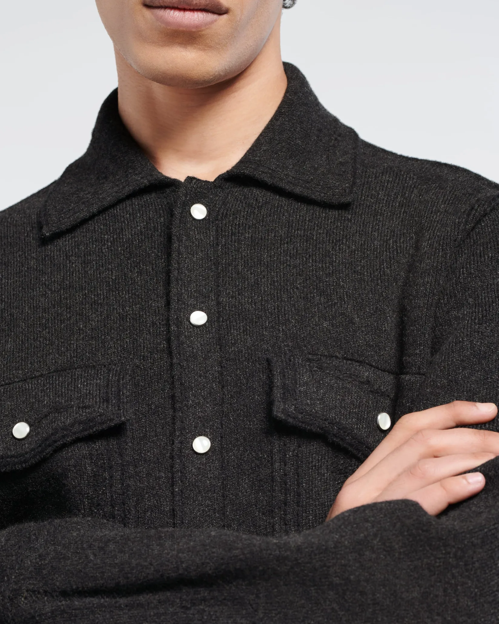 Barrie Cashmere and cotton Denim overshirt