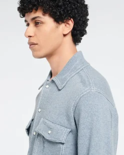 Barrie Cashmere and cotton Denim overshirt