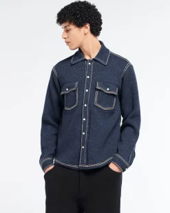 Barrie Cashmere and cotton Denim overshirt