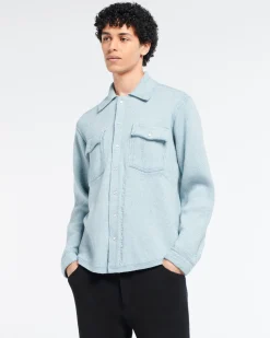 Barrie Cashmere and cotton Denim overshirt