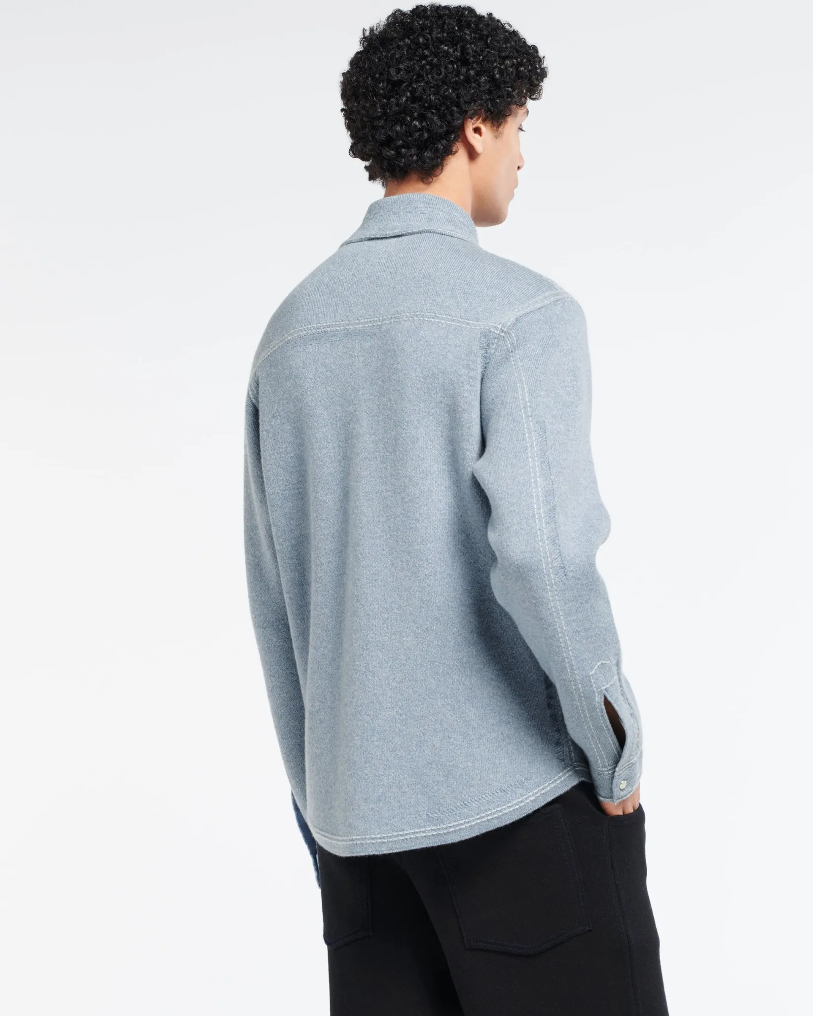 Barrie Cashmere and cotton Denim overshirt
