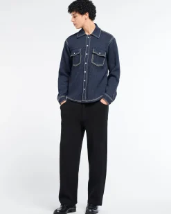 Barrie Cashmere and cotton Denim overshirt