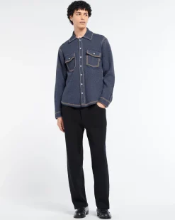 Barrie Cashmere and cotton Denim overshirt
