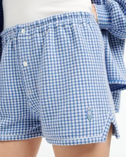 Women Barrie Cashmere and cotton gingham shorts