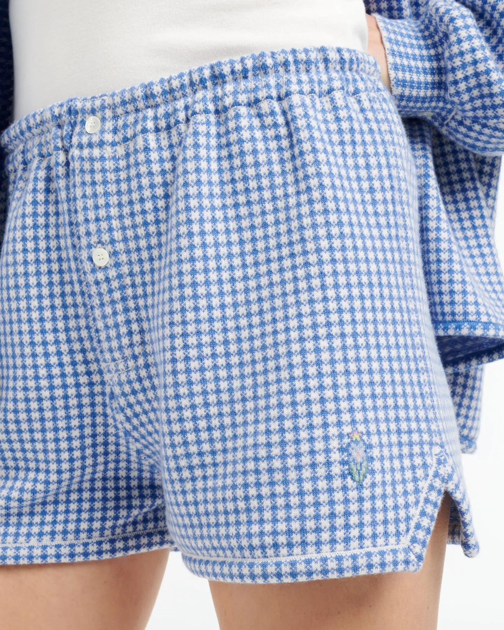 Women Barrie Cashmere and cotton gingham shorts