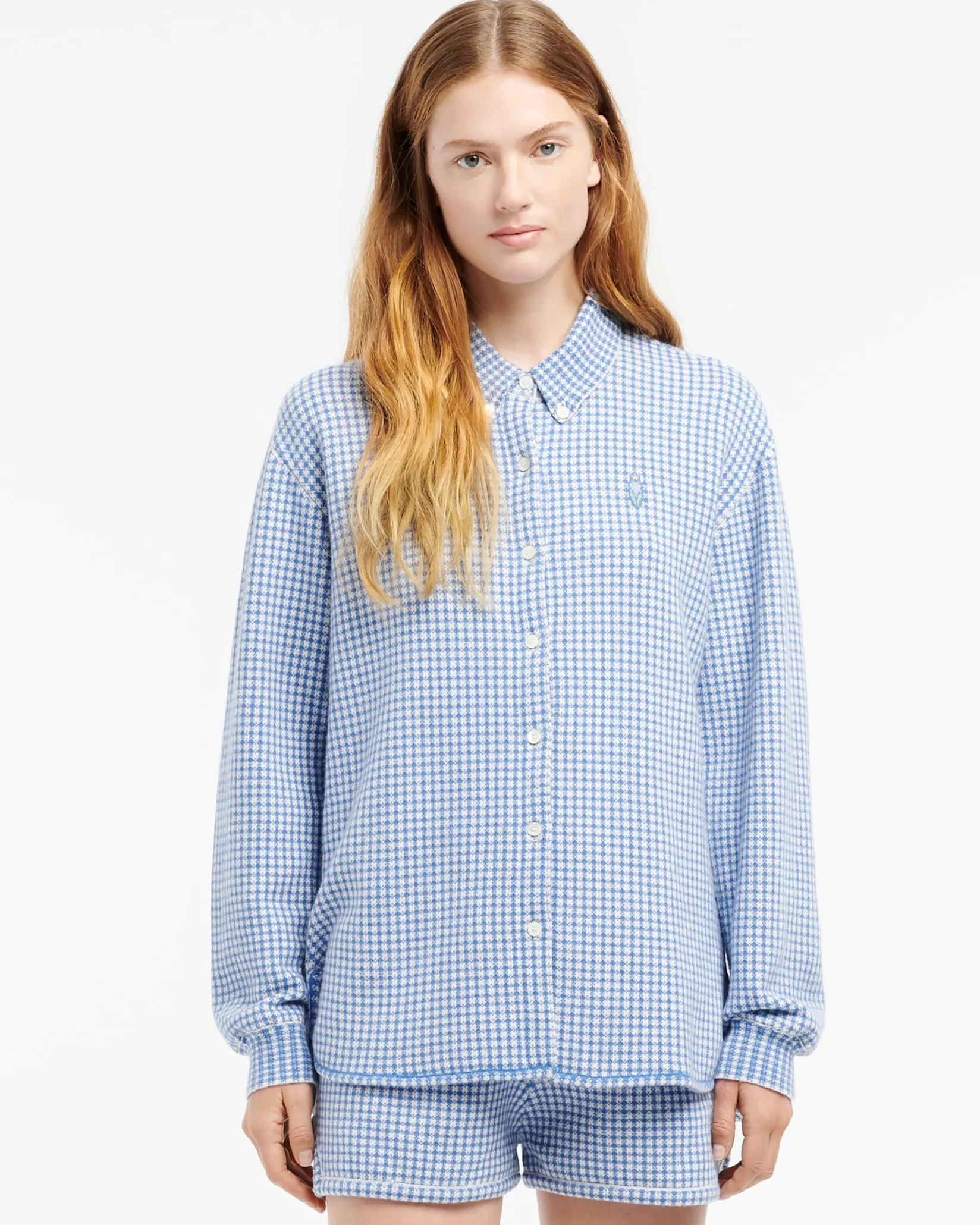 Women Barrie Cashmere and cotton gingham shorts