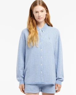 Women Barrie Cashmere and cotton gingham shirt
