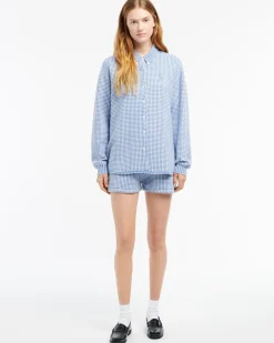 Women Barrie Cashmere and cotton gingham shorts