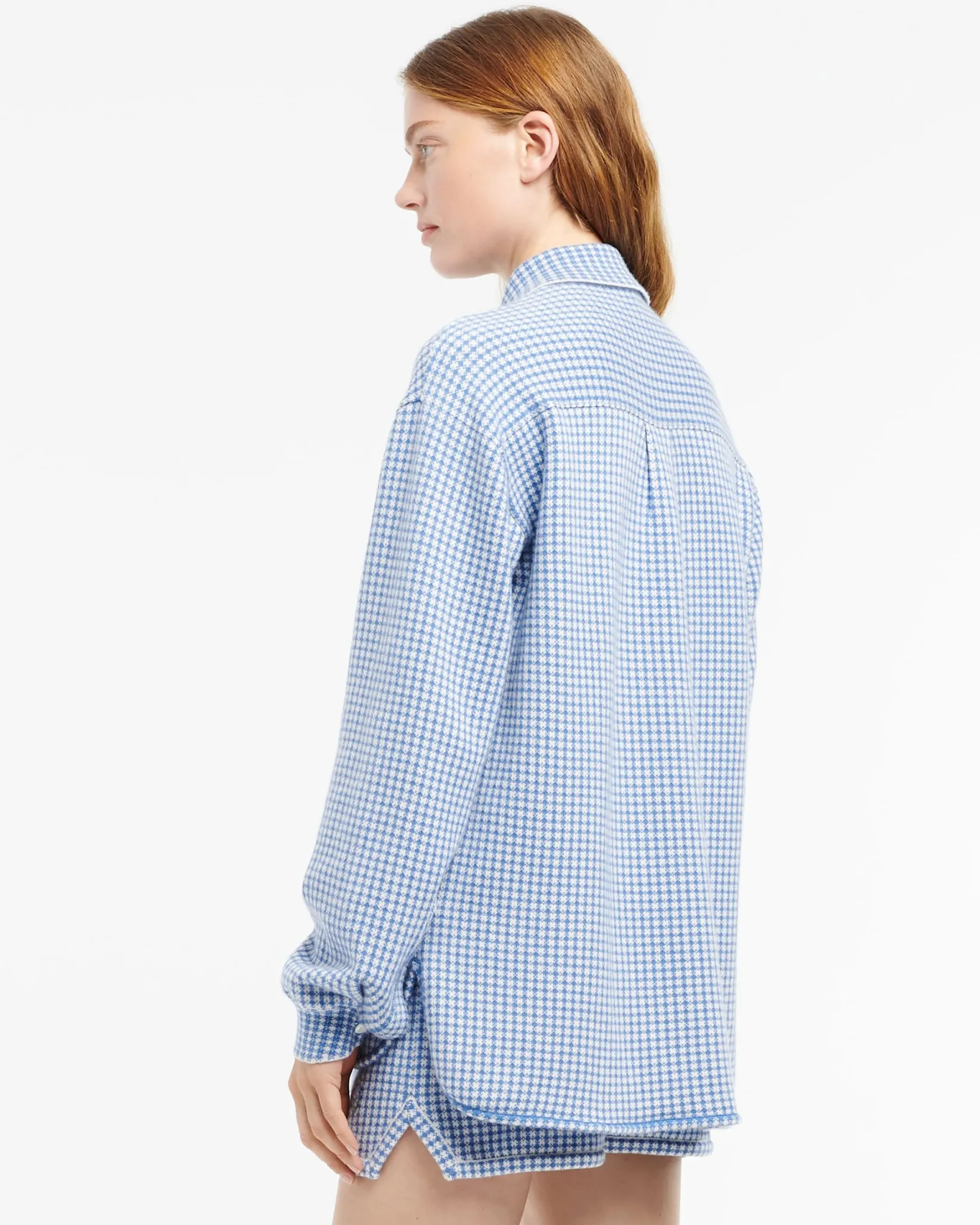 Women Barrie Cashmere and cotton gingham shirt