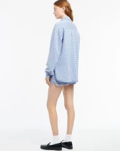 Women Barrie Cashmere and cotton gingham shirt