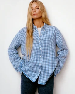 Women Barrie Cashmere and cotton gingham shirt