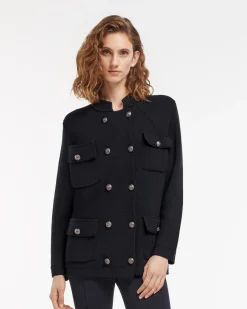 Women Barrie Cashmere and cotton military-style jacket