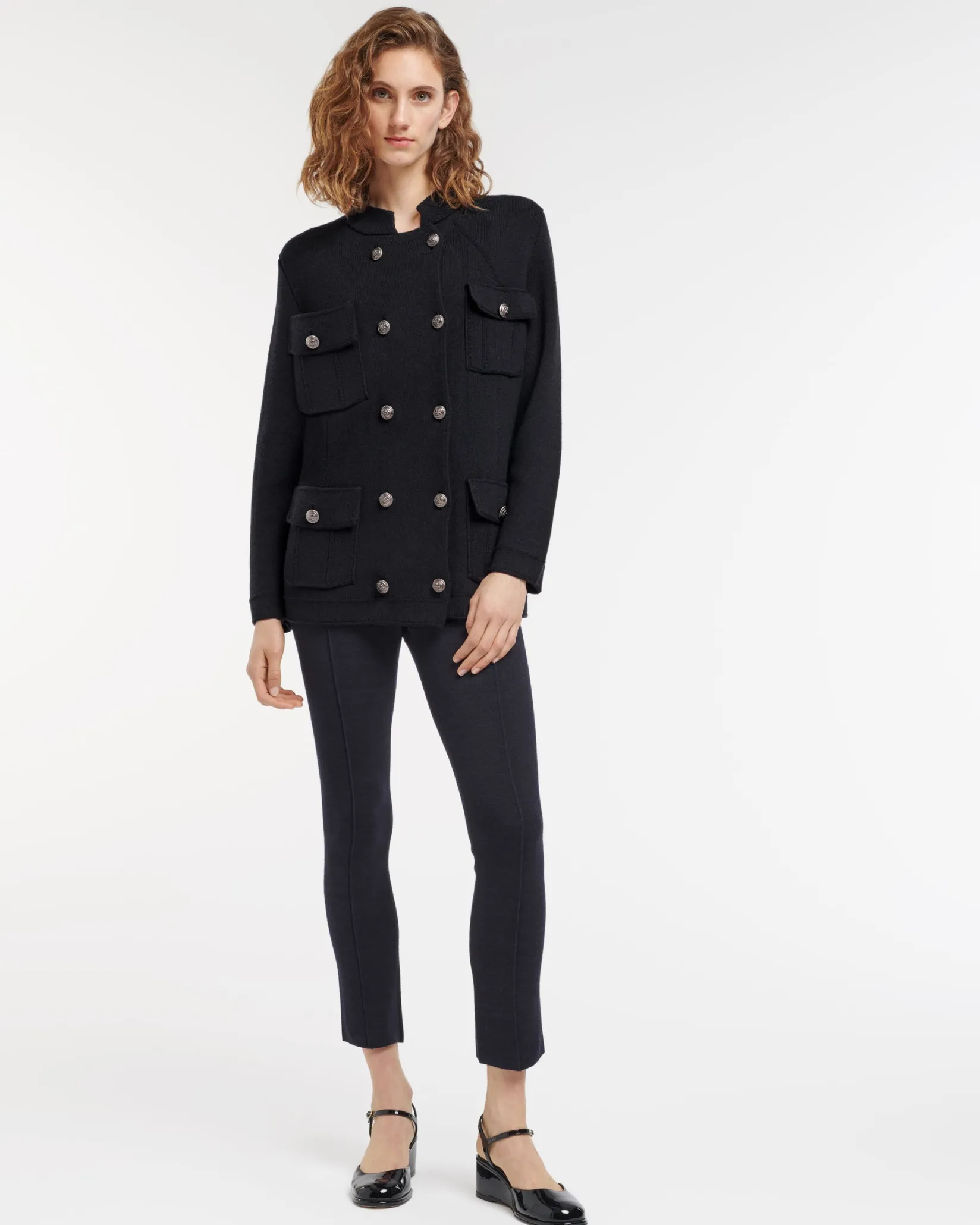 Women Barrie Cashmere and cotton military-style jacket