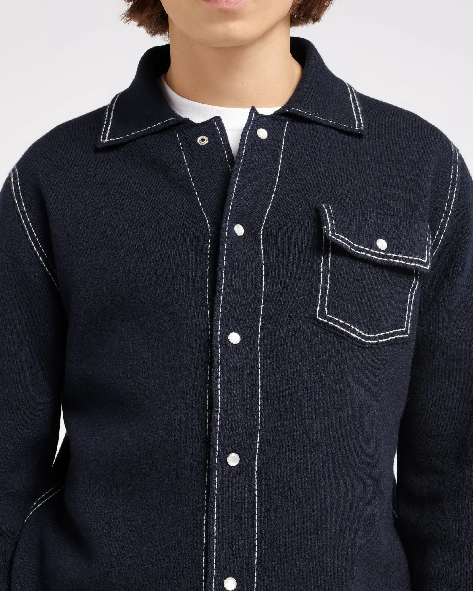 Barrie Cashmere and cotton overshirt