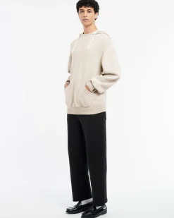 Barrie Cashmere and cotton sportswear hooded sweatshirt
