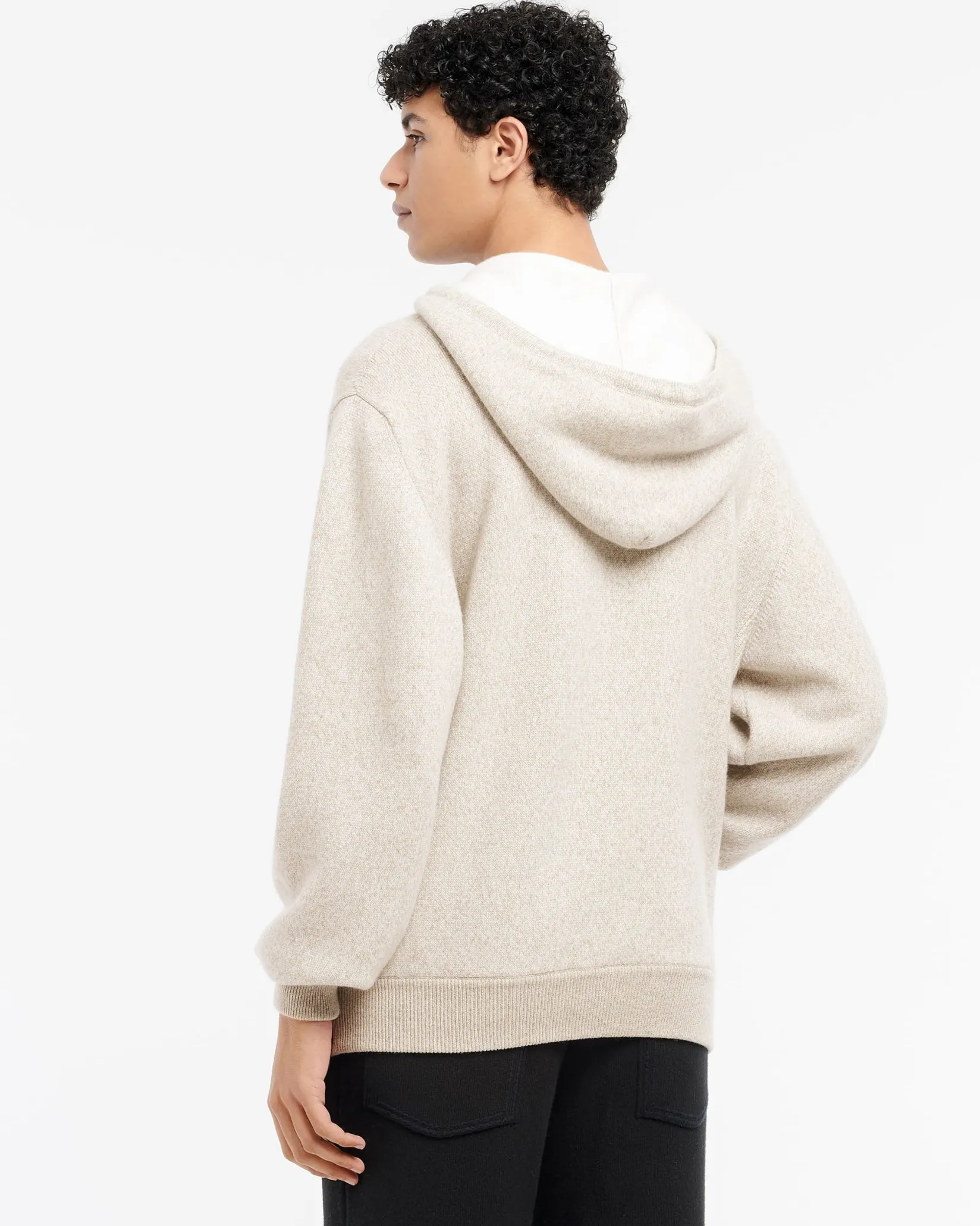 Barrie Cashmere and cotton sportswear hooded sweatshirt