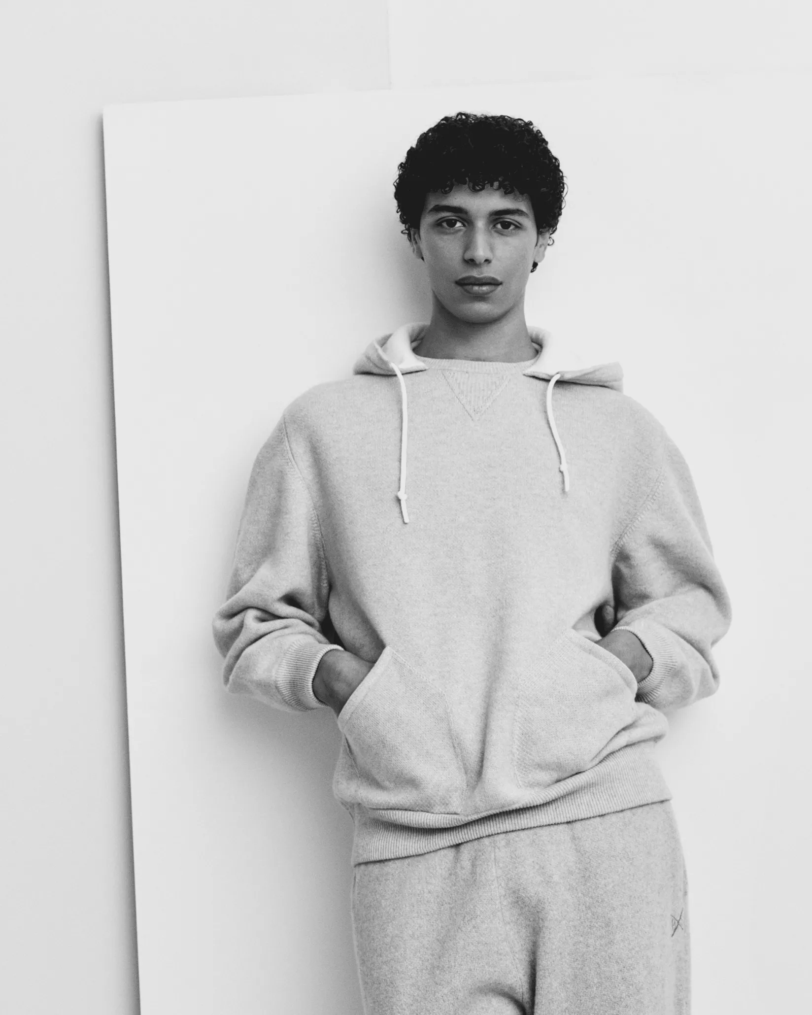 Barrie Cashmere and cotton sportswear hooded sweatshirt