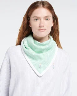 Women Barrie Cashmere and cotton striped scarf