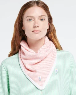 Women Barrie Cashmere and cotton striped scarf