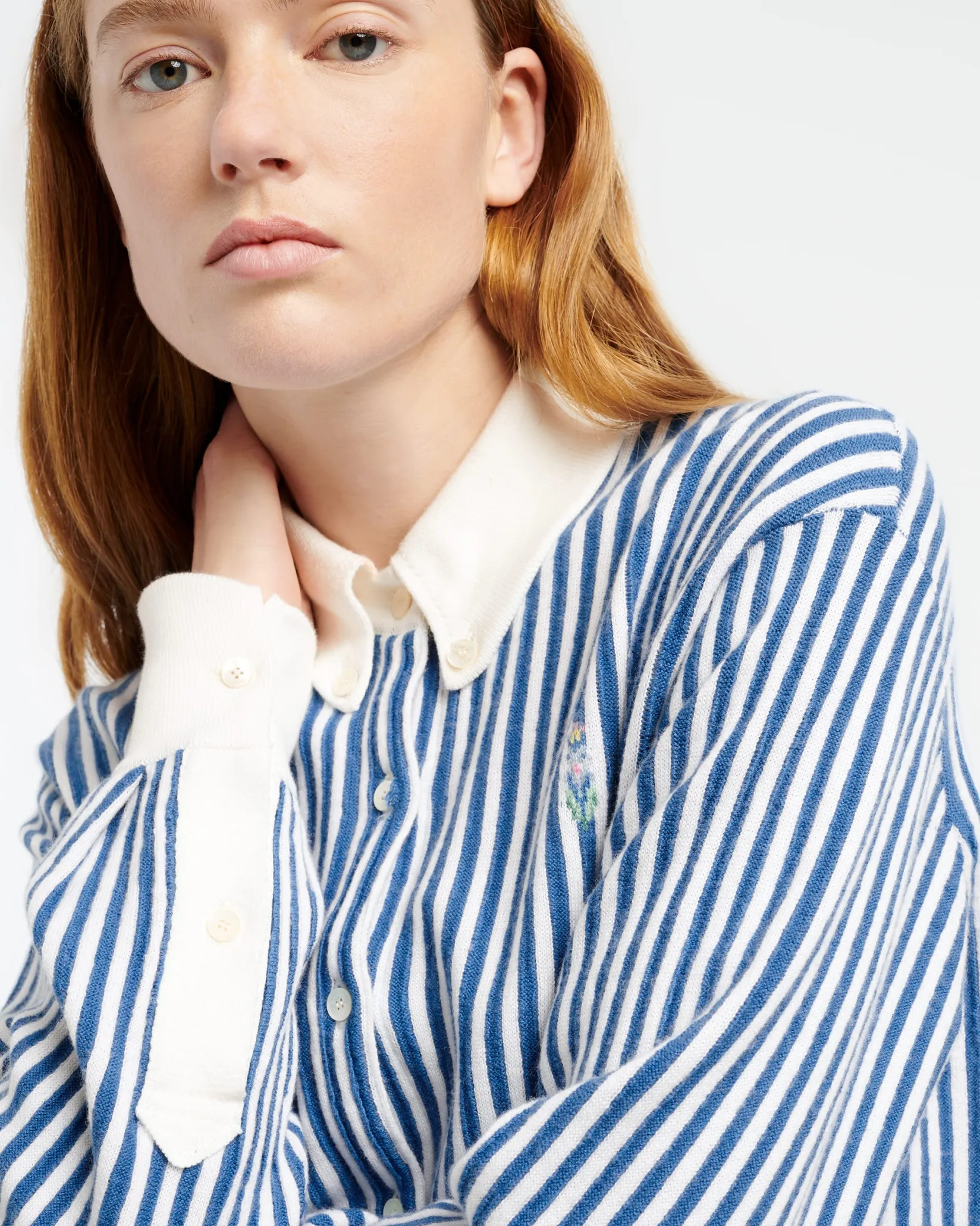 Women Barrie Cashmere and cotton striped shirt