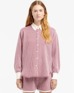 Women Barrie Cashmere and cotton striped shirt