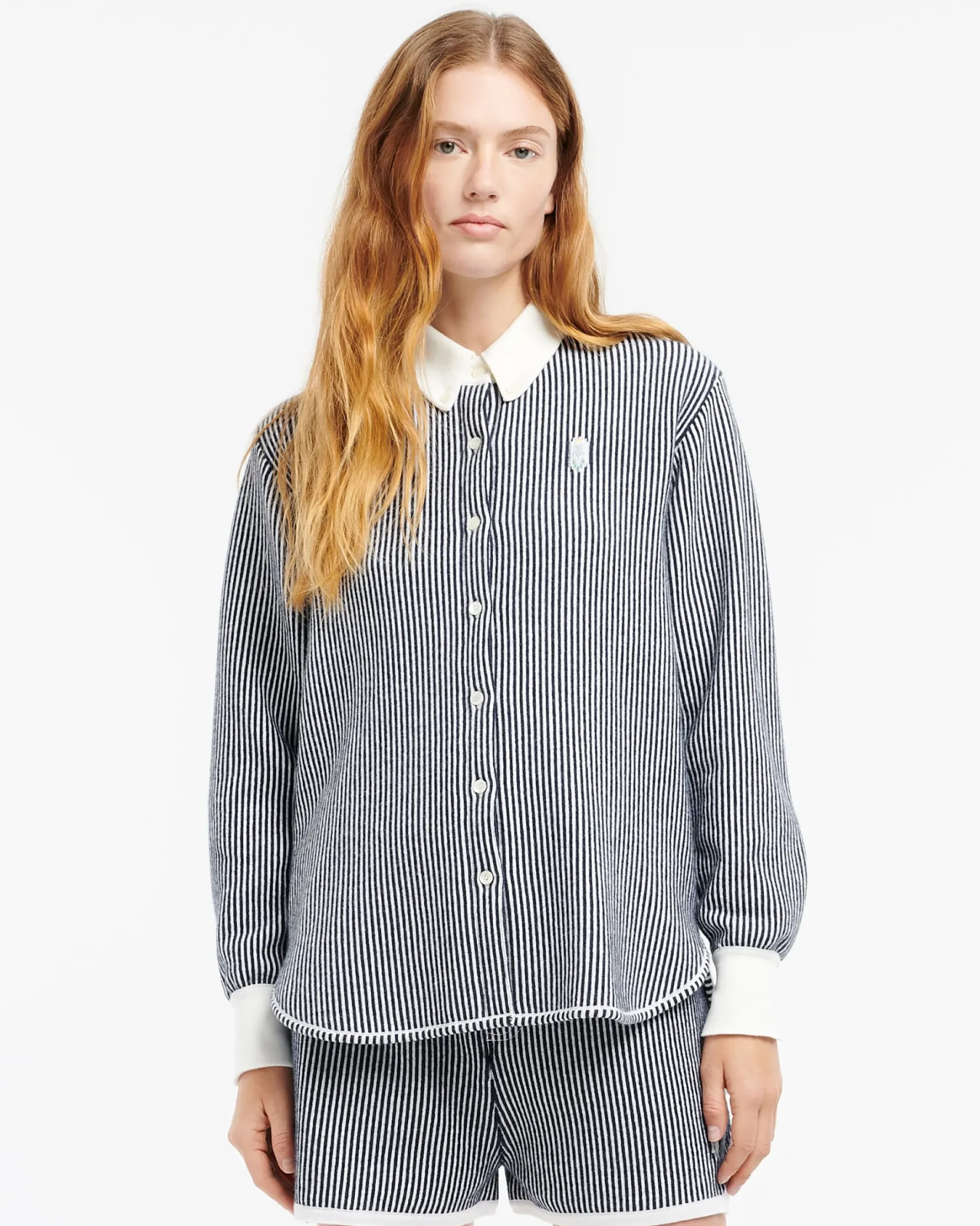 Women Barrie Cashmere and cotton striped shorts